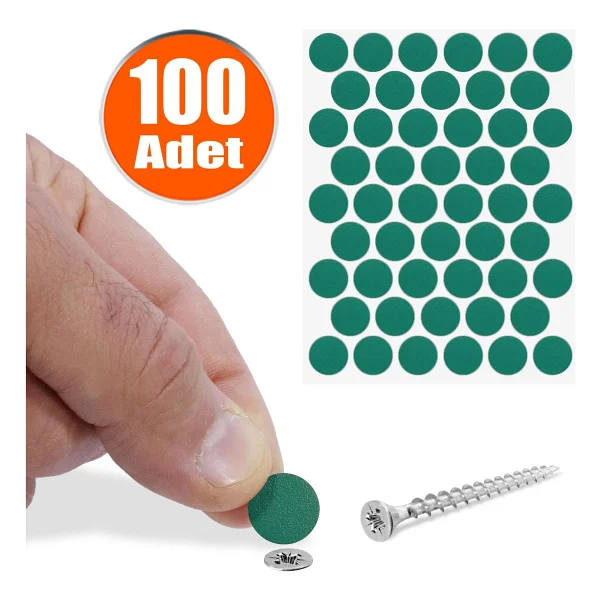Badem10 Yapışkanlı Vida Tapası Tıpası Turuncu Vida Kapatıcı Kapağı (100 ADET) - Görsel 6
