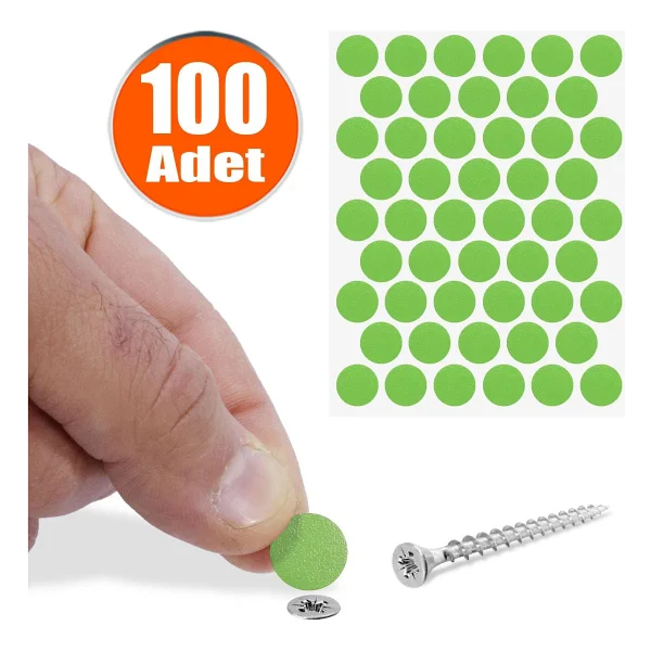 Badem10 Yapışkanlı Vida Tapası Tıpası Turuncu Vida Kapatıcı Kapağı (100 ADET) - Görsel 7