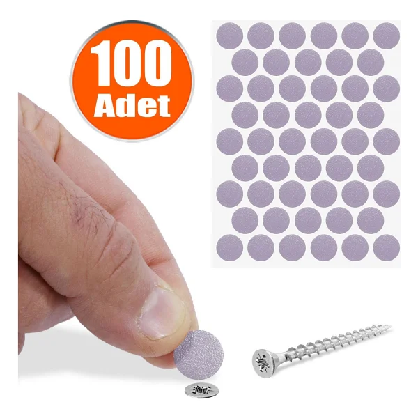 Badem10 Yapışkanlı Vida Tapası Tıpası Turuncu Vida Kapatıcı Kapağı (100 ADET) - Görsel 8