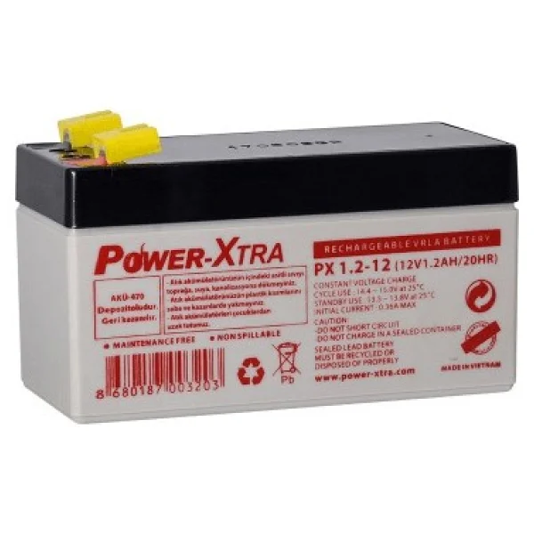 Power-Xtra 12V 1.2 Ah Bakımsız Kuru Akü - Görsel 2