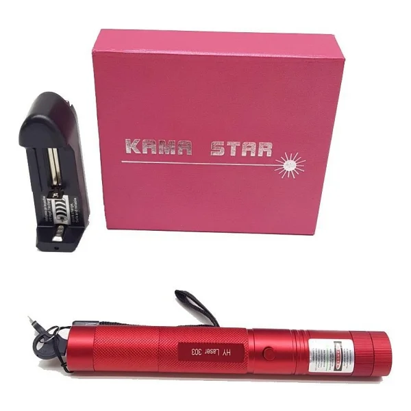 Kama Green Laser Pointer Şarjlı Güçlü Yeşil Lazer Metal Kasa - Kırmızı - Görsel 3