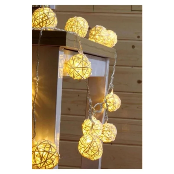 Hasır Toplar Led Işık 2 metre GÜN IŞIĞI Dekor Lambası - Görsel 7