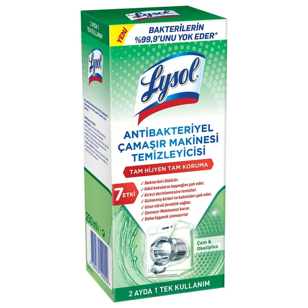 Lysol Antibakteriyel Çam ve Okaliptus Ferahlığı 250 ml Çamaşır Makinesi Temizleyici - Görsel 3