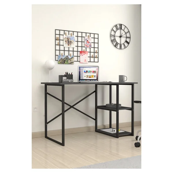 Bofigo Kafka 60x120 cm 2 Raflı Antrasit Çalışma Masası - Görsel 3