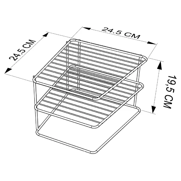 Tekno-tel KB091 Dolap Içi Düzenleyici Mutfak Rafı Metal Mat Siyah - Görsel 4