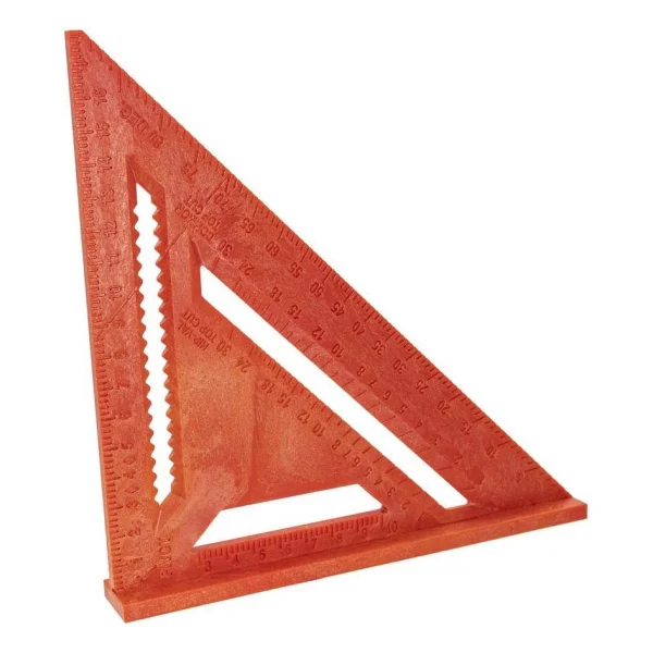 Rox Wood Üçgen Marangoz Gönye Ergonomik Tasarım 175 Mm ABS Plastik Kırmızı Renk - Görsel 4