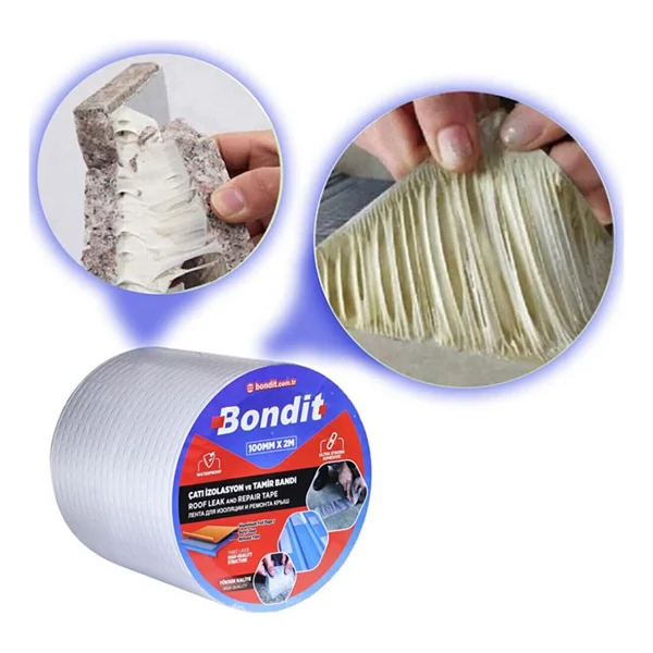 Bondit Çatı Izolasyon Ses Su Yalıtım Tamir Bandı Çamur Bant 10 cm x 2 M - Görsel 2