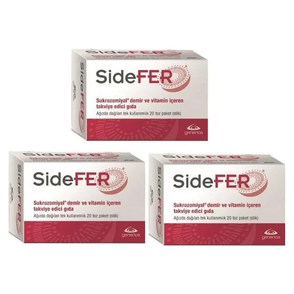 Sidefer Sporcu Besinleri 20 Tek Kullanımlık Toz Paket x 3 Adet Vitamin ve Demir İçeren Takviye - Görsel 2