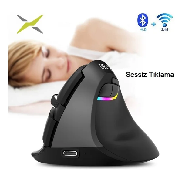 Delux M618 Mini Ergonomik Kablosuz Mouse - Görsel 5