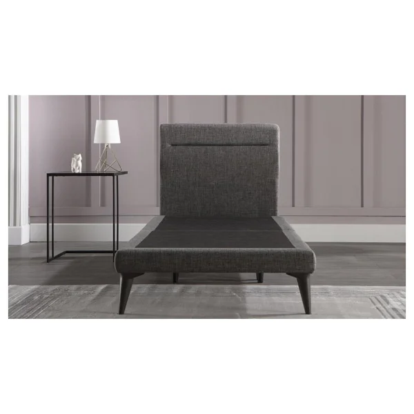 Bellona Flexy Baza Başlık Takımı Tek Kişilik Karyola Set - 90 x 190 cm - Gri - Görsel 2