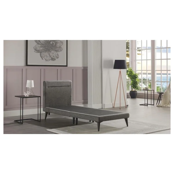 Bellona Flexy Baza Başlık Takımı Tek Kişilik Karyola Set - 90 x 190 cm - Gri - Görsel 5
