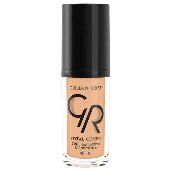 Golden Rose Total Cover 2 in 1 SPF 15 15 Warm Sand 30 ml Fondöten & Kapatıcı - Görsel 3