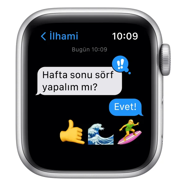 Apple Watch SE GPS 40mm Gümüş Rengi Alüminyum Kasa ve Mavi Spor Kordon Akıllı Saat - Görsel 6