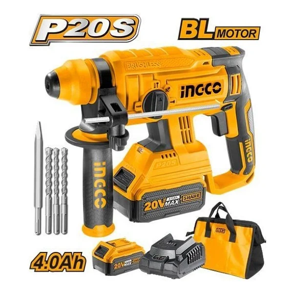 Ingco ING-CRHLI22012 20 V 4.0 Ah Çift Akülü Kırıcı Delici - Görsel 2