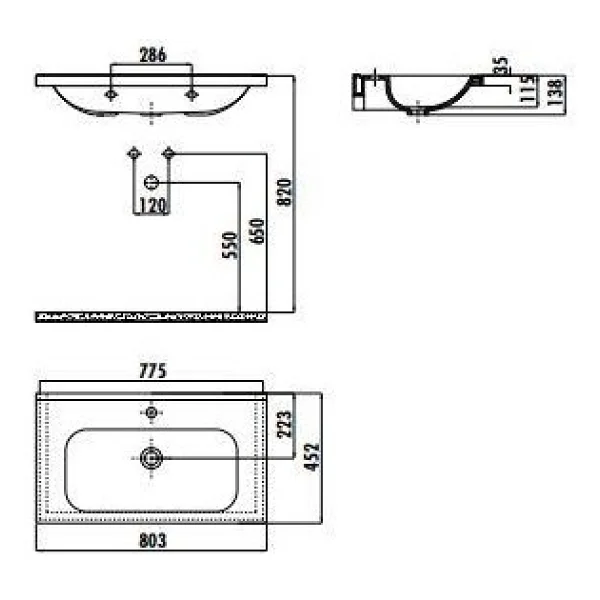 Creavit ID080 80 cm İdeal Etajerli Lavabo - Görsel 2
