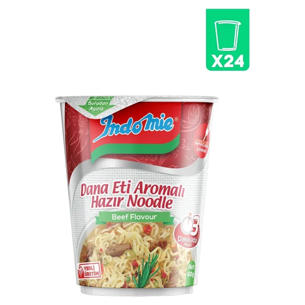Indomie Dana Eti Aromalı Bardak Hazır Noodle 60 gr 24'lü - Görsel 5