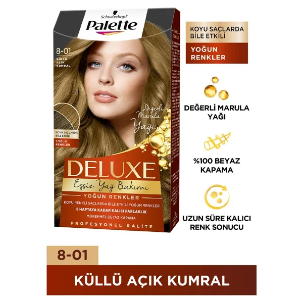 Palette Deluxe 8.01 Küllü Açık Kumral Saç Boyası - Görsel 5