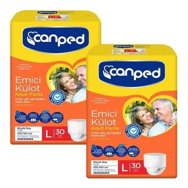Canped Emici Külot Ekstra Büyük Boy XL 30'lu 2 Adet Hasta Bezi - Görsel 5