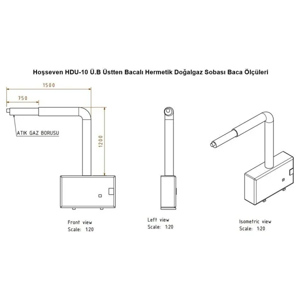 Hoşseven HDU 10 Üstten Bacalı Hermetik Doğalgaz Sobası - Görsel 2