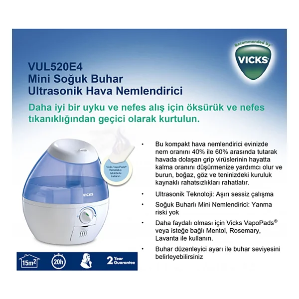 Vicks VUL 520 Ultrasonik Soğuk Buhar Makinesi - Görsel 3