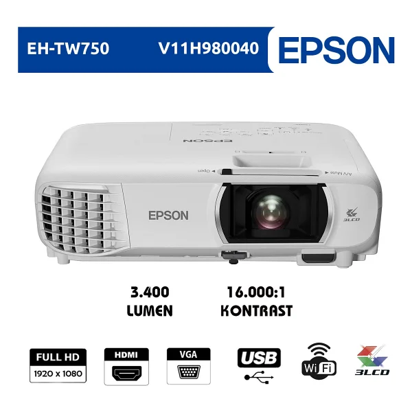 Epson EH-TW750 3400 Lümen Full HD Projeksiyon Cihazı - Görsel 8