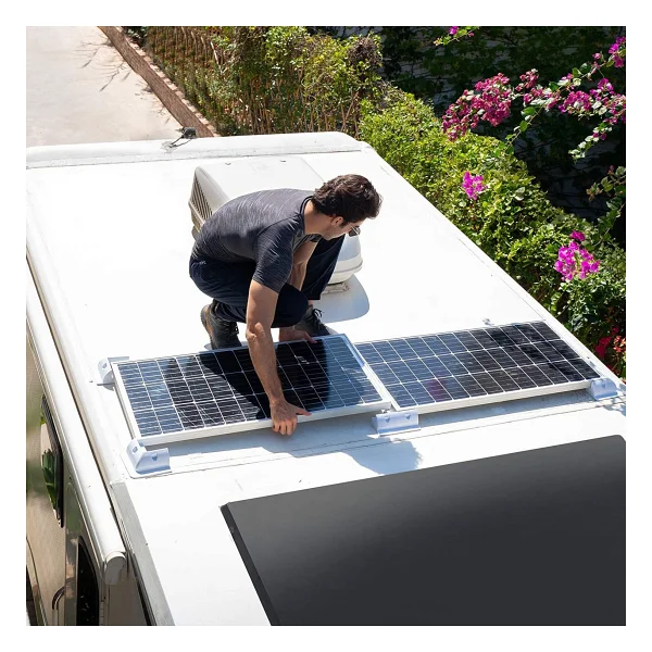 2K 7 Parça Beyaz Abs Solar Güneş Paneli Montaj Braket Seti - Görsel 5
