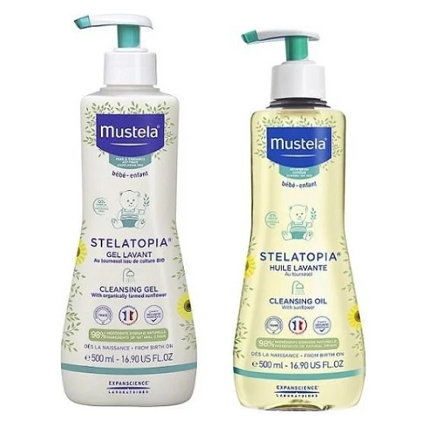Mustela Stelatopia Çok Kuru Ciltler İçin Temizleme Seti ( Şampuan Yağ) - Görsel 2