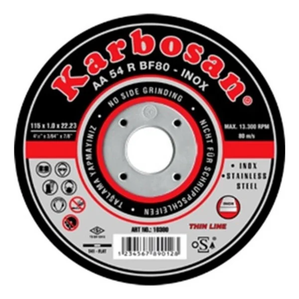 KARBOSAN 115 x 1 İnox Kesme Taşı (10ADET) - Görsel 5