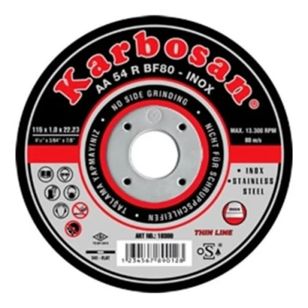 KARBOSAN 115 x 1 İnox Kesme Taşı (10ADET) - Görsel 4