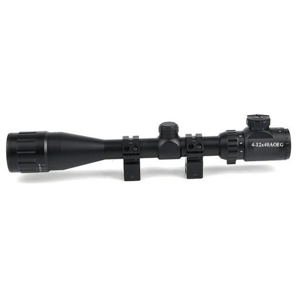 Nikula 4-12x40 Aoeg Tufek Dürbünü Mil Dot Kırmızı - Yeşil Lens Koruyucu - Görsel 2