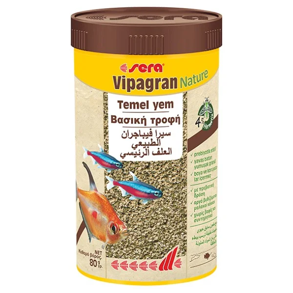Sera Vipagran Nature 250 ml Granül Balık Yemi - Görsel 4