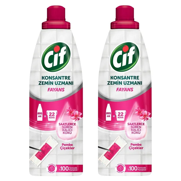 Cif Konsantre Zemin Uzmanı Ahşap + Pembe Çiçekler Fayans 895 ml 2'li - Görsel 2