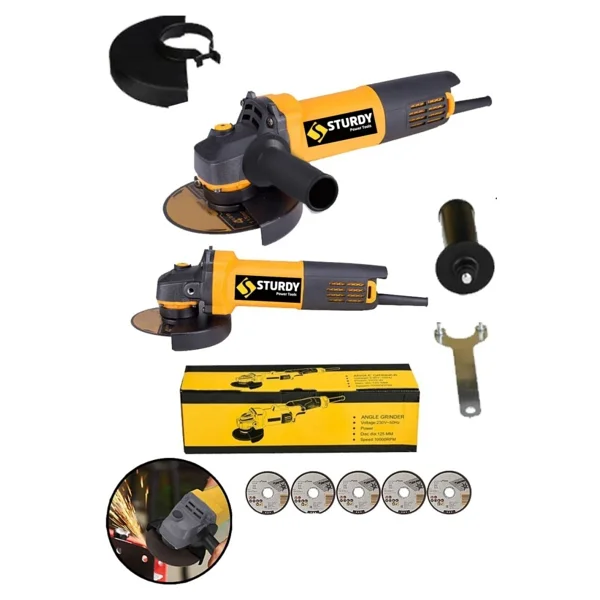 Sturdy Power Tools Japon Teknoloji Bakır Sargı 1100 W 125 mm Spiral Avuç Içi Kesme ve Taşlama Makinası New - Görsel 3