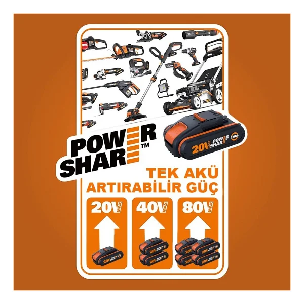 Worx WA3604 20 V 4 Ah Yedek Akü Şarj Cihazı - Görsel 9