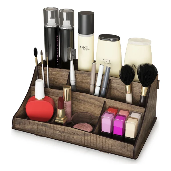 Design OTTO Bella Small Ahşap Makyaj Takı Banyo Kozmetik Düzenleyici Organizer Beyaz - Görsel 7