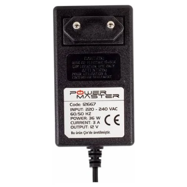 Powermaster PM-12667 5.5 x 2.5 mm 12 Volt 3 Amper Adaptör - Görsel 3