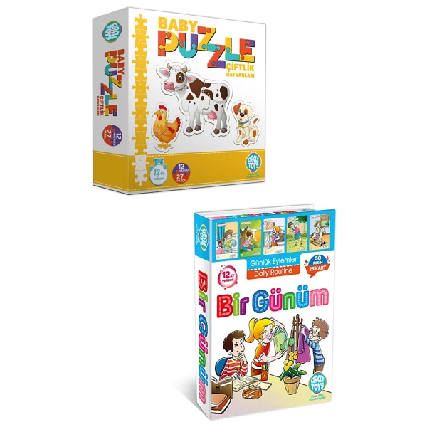 Circle Toys Baby Puzzle Çiftlik + Bir Günüm Seti - Görsel 4