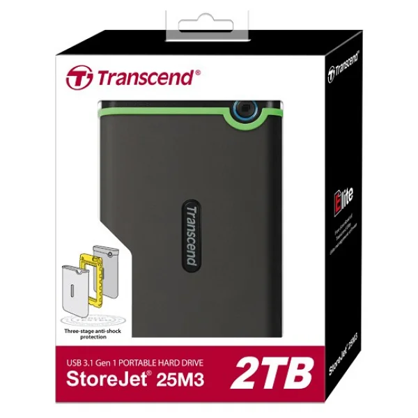 Transcend StoreJet 25M3 TS2TSJ25M3S USB 3.1 2.5" 2 TB Harici Harddisk - Görsel 3