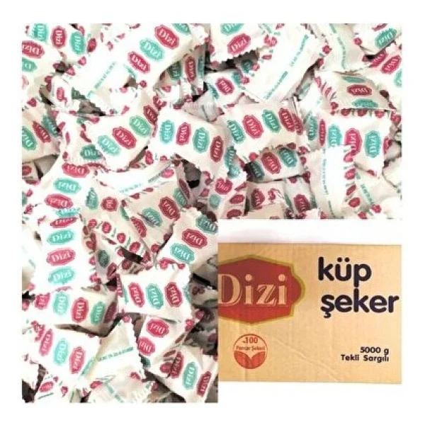 DİZİ Tek Sargılı Küp Şeker 5 Kg. Kağıt Sargılı Ofis Şekeri - Görsel 4