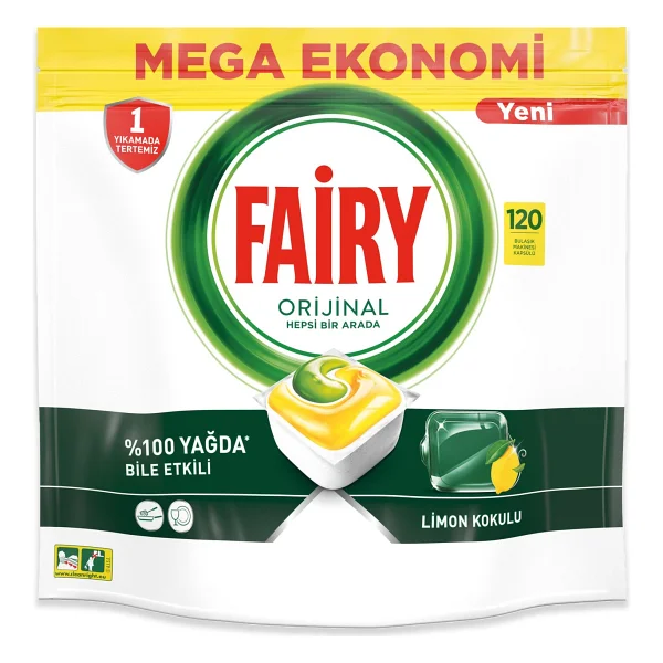 Fairy Hepsi Bir Arada Limon Bulaşık Makinesi Tableti 120'li - Görsel 2
