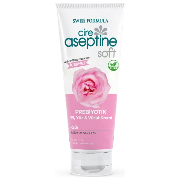 Cire Aseptine Soft Gül Özlü Nem Dengeleyici ve Besleyici Prebiyotikli Krem 75 ml - Görsel 4