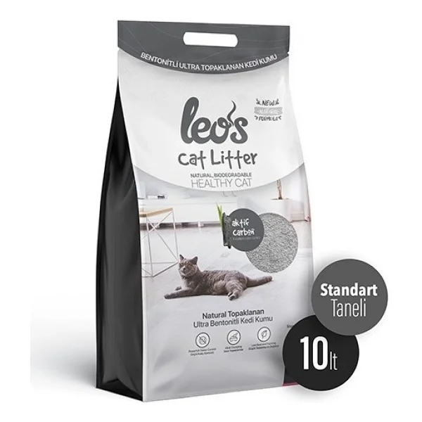 Leo 's Cat Litter Bentonit Grey Aktif Karbonlu 10 lt Kedi Kumu - Görsel 3