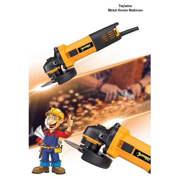 Sturdy Professional 550 Watt 125 mm Avuç Içi Taşlama Makinesi - Görsel 3