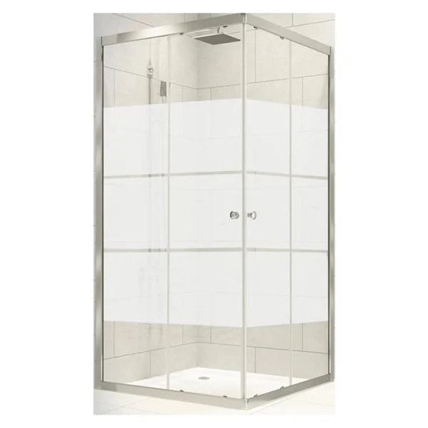 Durul Duşakabin Kare Parlak Profil Kumlama Box Desen Cam - 90 x 90 cm - Görsel 7