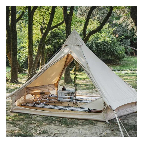 NATUREHİKE BRIGHTEN 6.4 Piramit 4 Kişilik KANVAS Pamuk Glamping Çadırı - Görsel 3