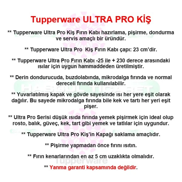 Tupperware Ultra Pro Kiş - Görsel 2