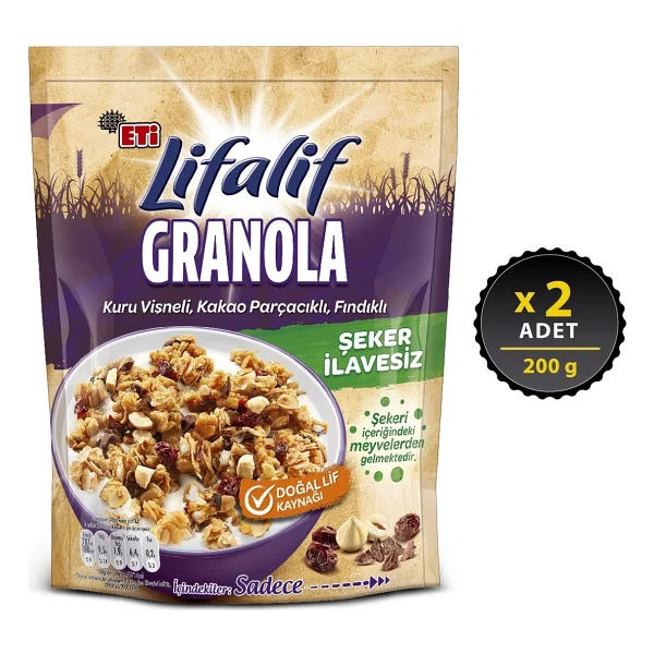 Eti Lifalif 200 gr 2'li Paket Vişneli Çıtır Yulaf - Görsel 6
