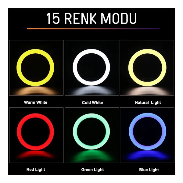 Juo MJ20 8" RGB Ring Light - Görsel 3