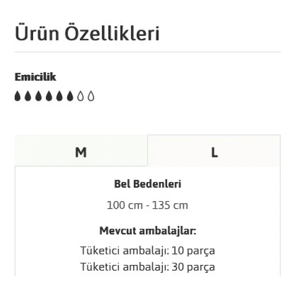 Tena Emici Külot Plus 6 Damla Büyük Boy L 30'lu 4 Adet Hasta Bezi - Görsel 8