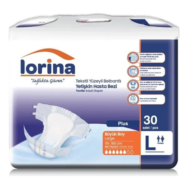 Lorina Belbantlı Büyük Boy L 30'lu 2 Adet Hasta Bezi - Görsel 2